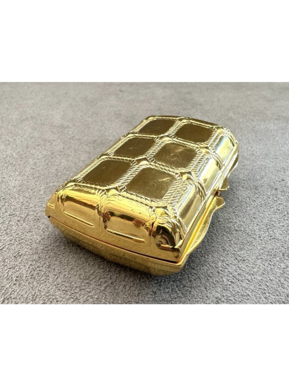 JUDITH LEIBER Suitcase Design TRINKET BOX Vanity Container Goldtone 2.25" Vintag - Picture 3 of 6